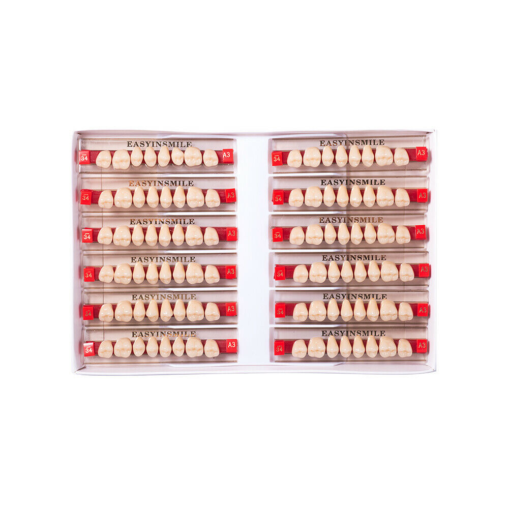 Dental Denture Teeth Acrylic Resin Teeth Full Set Upper Lower A1/A2/A3 3/8/16Set