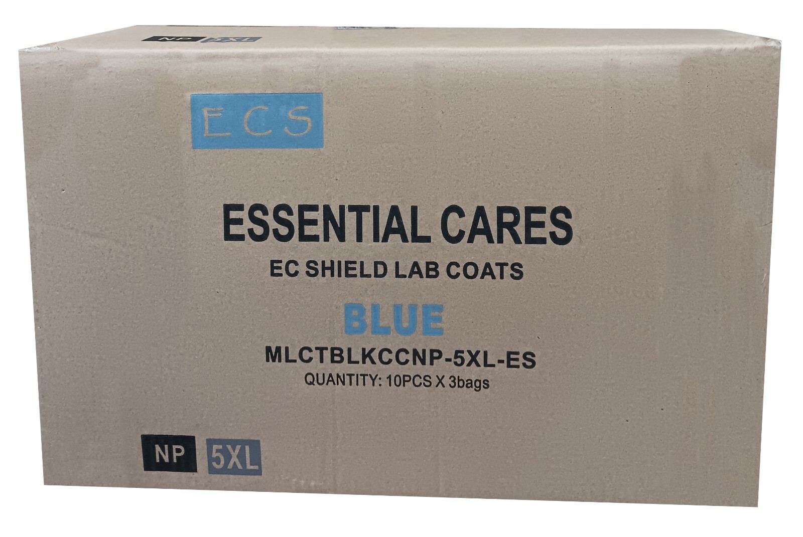 Premium SMS Med Lab Coat, Disposable, Blue, Knee Length, No Pocket 30Pcs/1Case