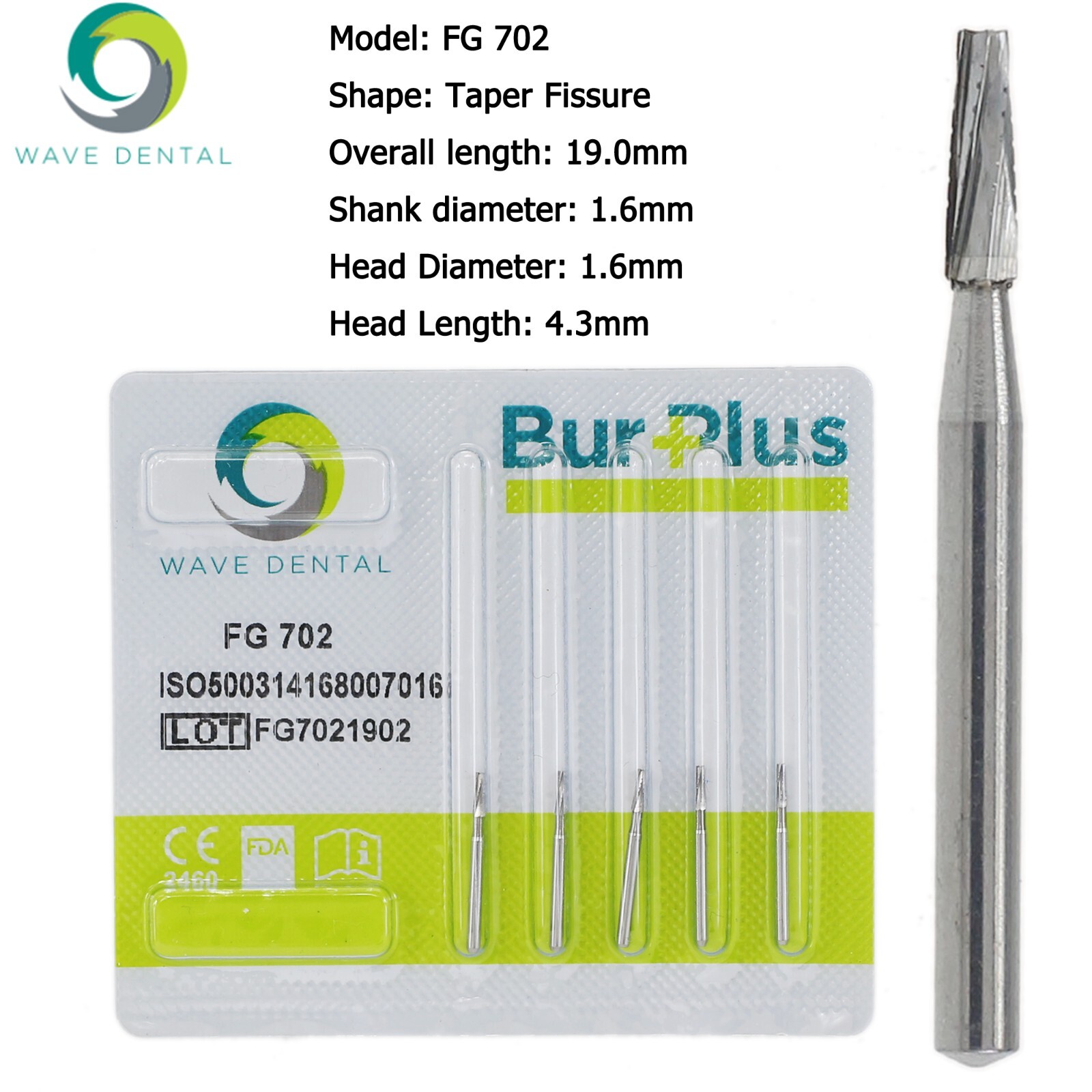 Wave Dental Carbide Bur FG High Speed 169L 699 701 701L Long Shank Friction Grip
