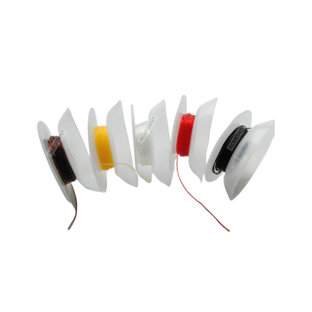 2Rolls Dental Orthodontic Elastic Wires Power Solid Thread Pull Button Hook