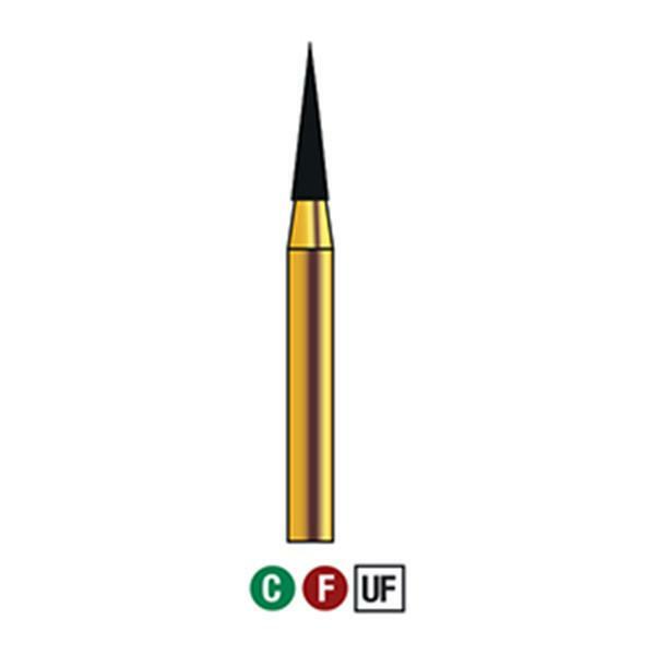 G/164-014S (852) 10-Pk , Multi use Reusable Gold Diamond Burs Needle Taper Shape