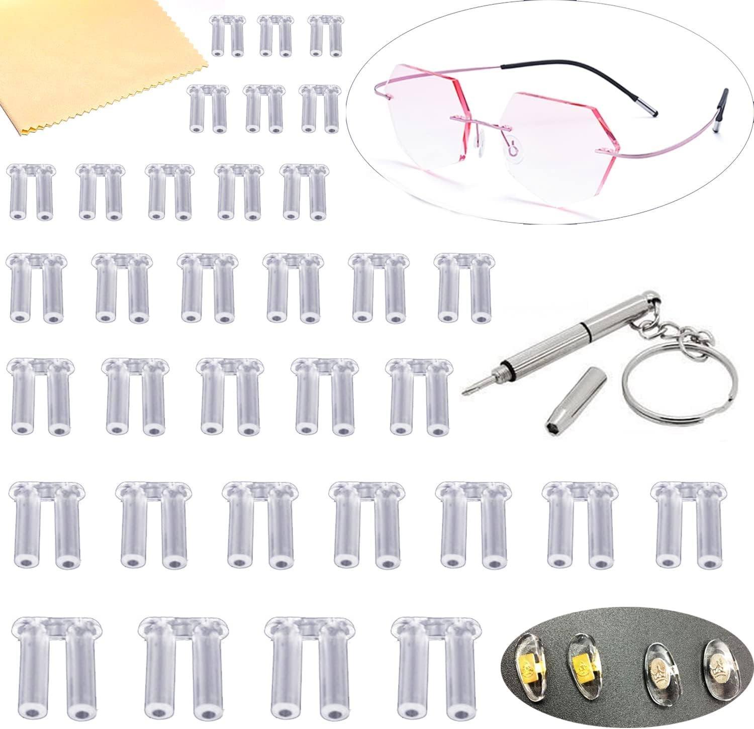 1.4/1.5/1.6/1.7/1.8/2.0mm Clear Plastic Compression Sleeves for Rimless Glass…