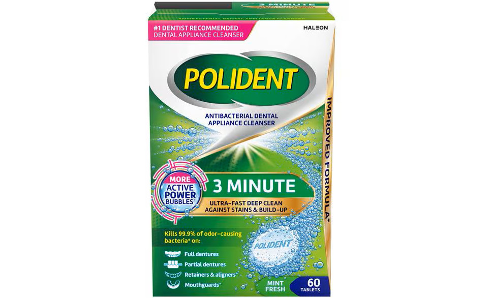 GlaxoSmithKline 209026 Polident 3-Minute Denture Cleanser Tabs 60/Pk