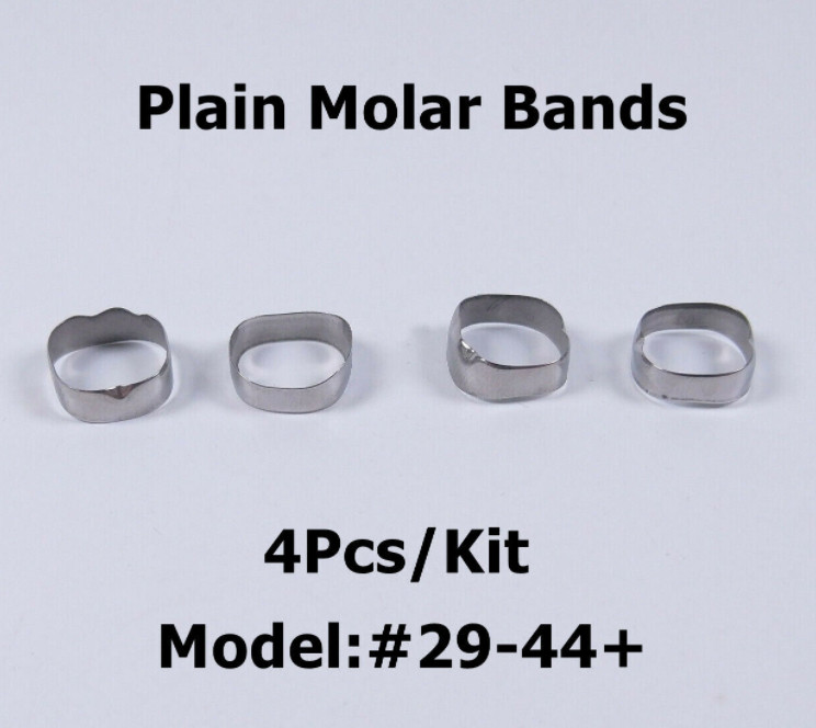 10 kits Dental Orthodontic Band Plain Molar Bands Size 29-44+ 1st Molar 4pcs/kit