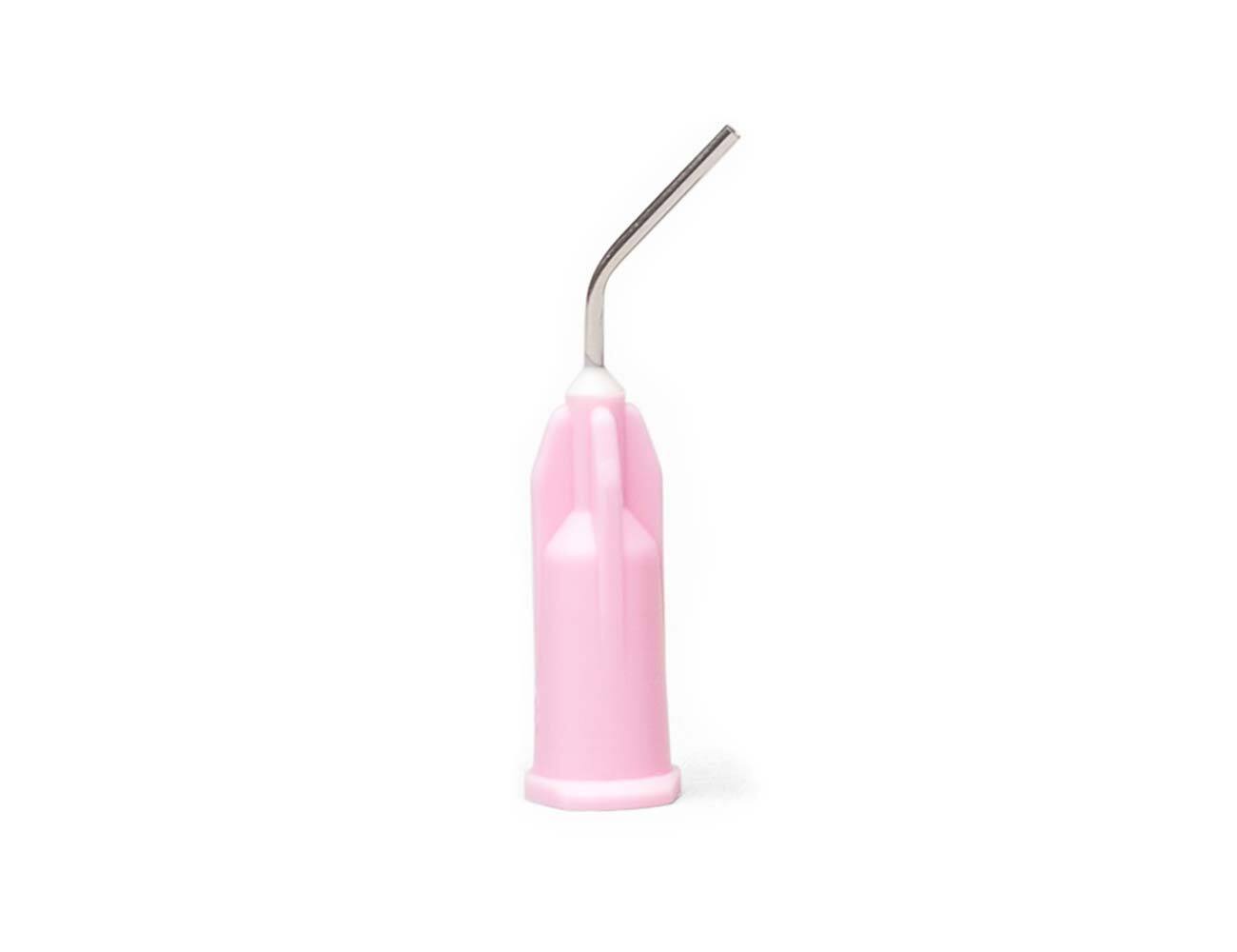 Pulpdent 20L20 Pre-Bent Applicator Dispenser Tips 20 Gauge 1/2″ Pink 20/Pk