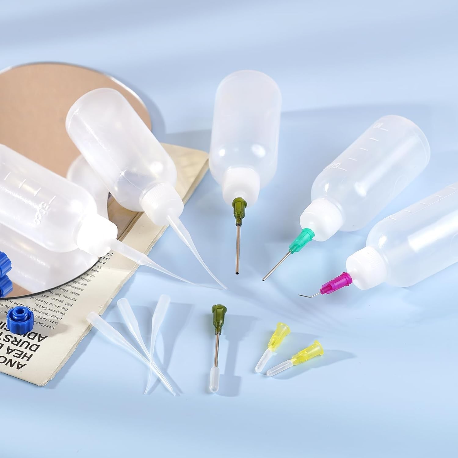 30ml Precision Glue Applicator Bottle Set with Needle Tips & Storage Caps NEW US