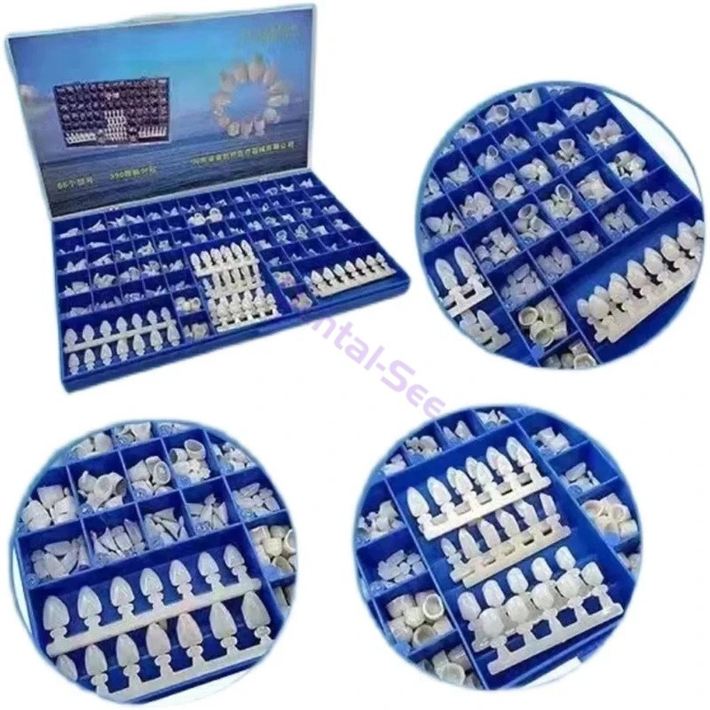 66Size 390Pc New Polycarbonate Temporary Dental Crowns Full Kit W Mold Guides US
