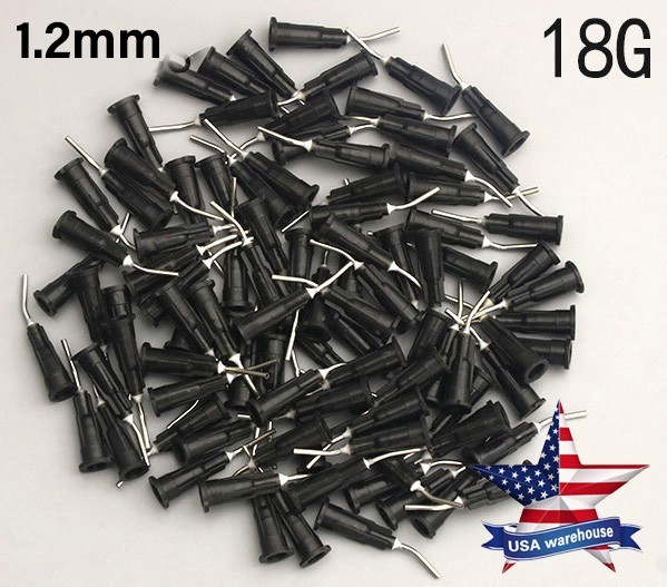 500Pcs Dental Pre Bent Needle Tips for Etch Gel Composite Resin Acid Syringe Tip
