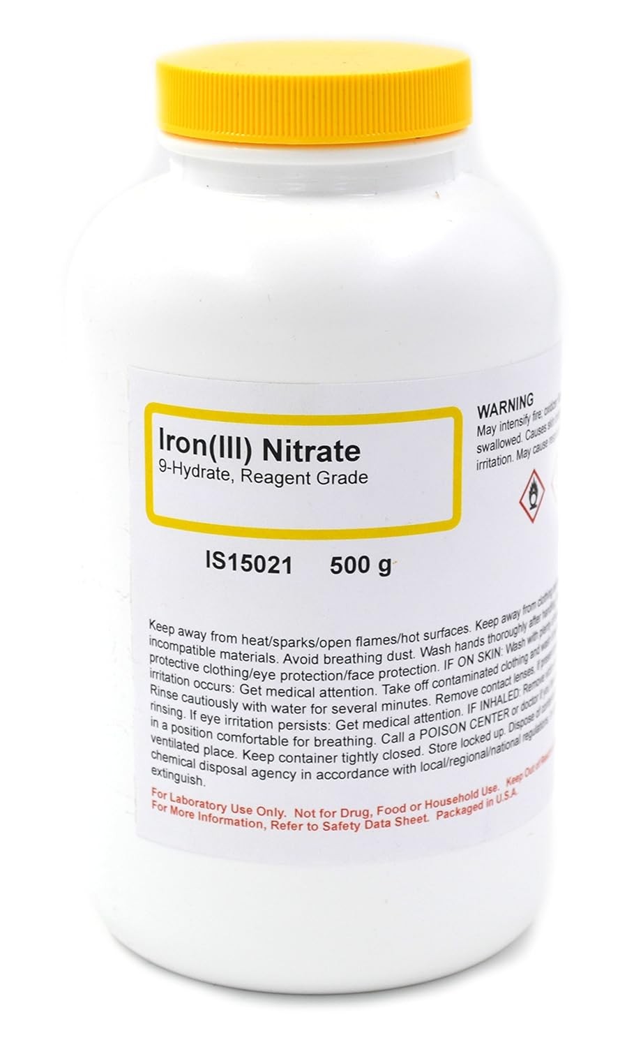 Reagent Grade Iron (III) Nitrate 9-Hydrate, 500g – The Curated Chemical Collecti