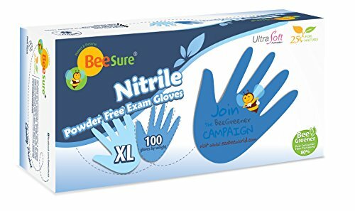 BeeSure BE1119 Nitrile Powder Free Exam Gloves, 5.0 mil, Blue XL, 100 CT per box