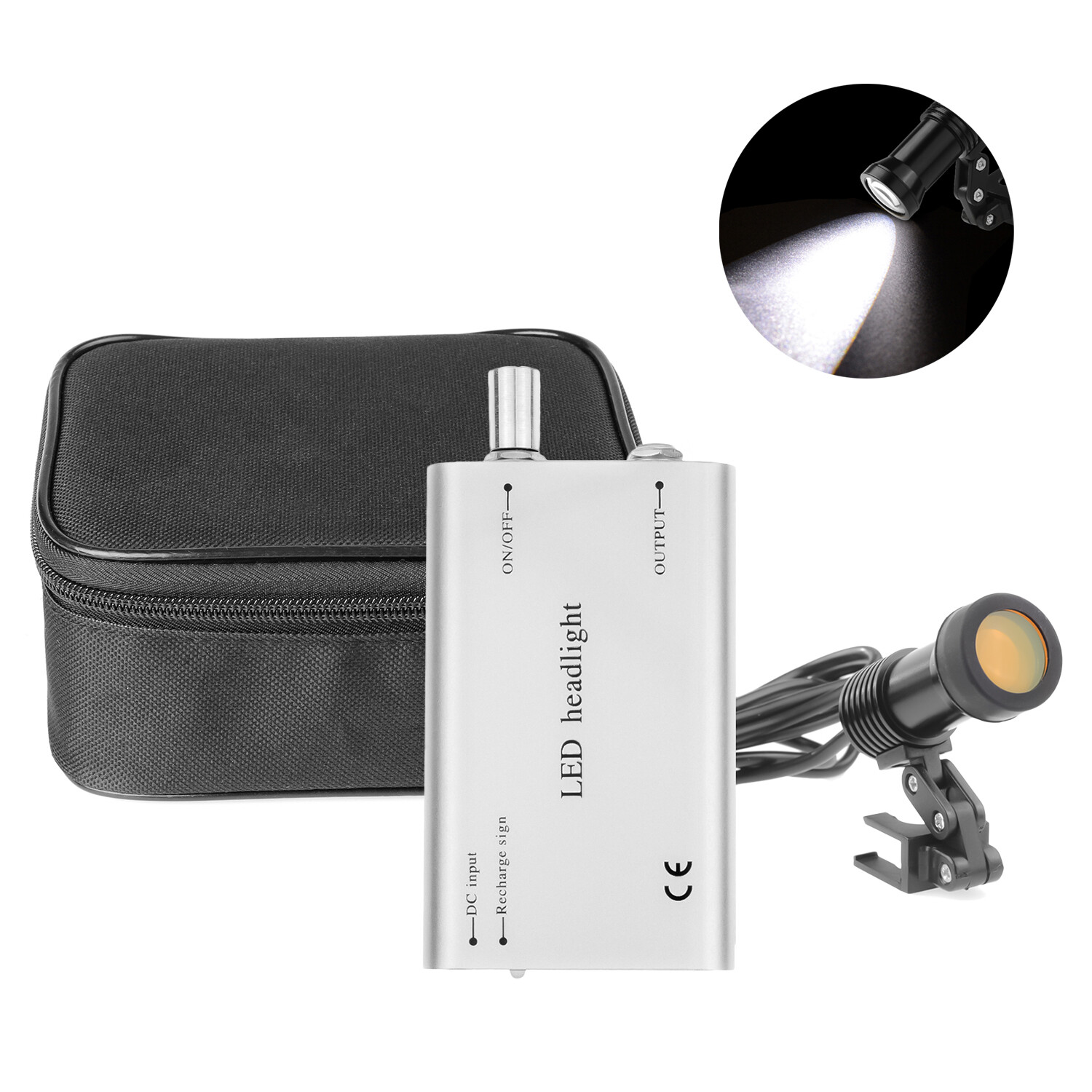 Dental 5W Headlight High Power Two Clips+Light Shield for Loupe Magnifier DY-009
