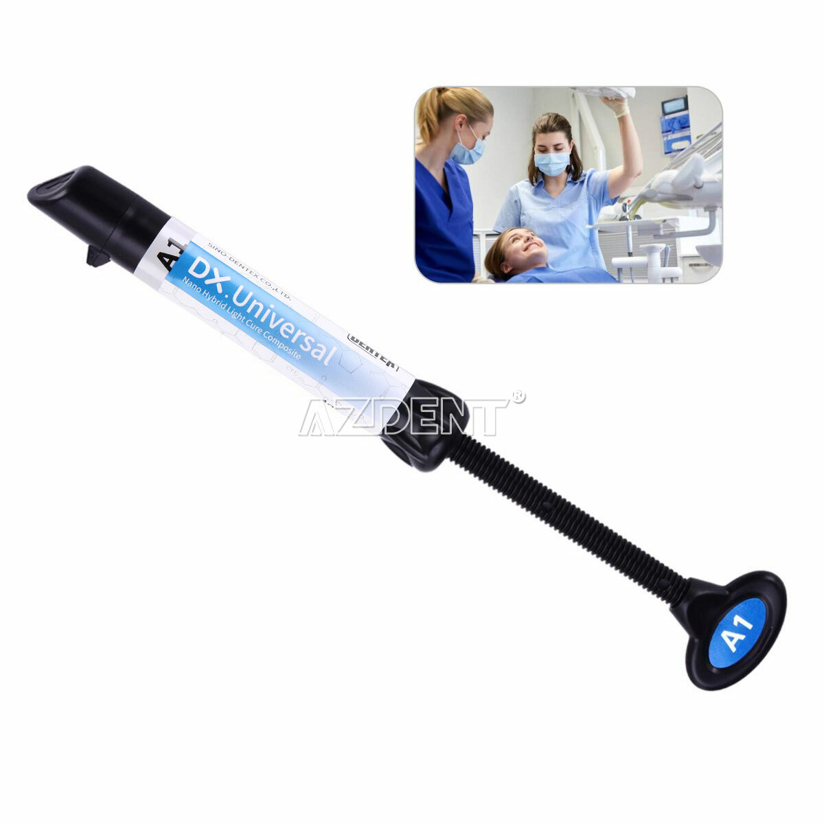 DENTEX Dental Syringe Universal Composite Light Curing Resin Refill Shade A1