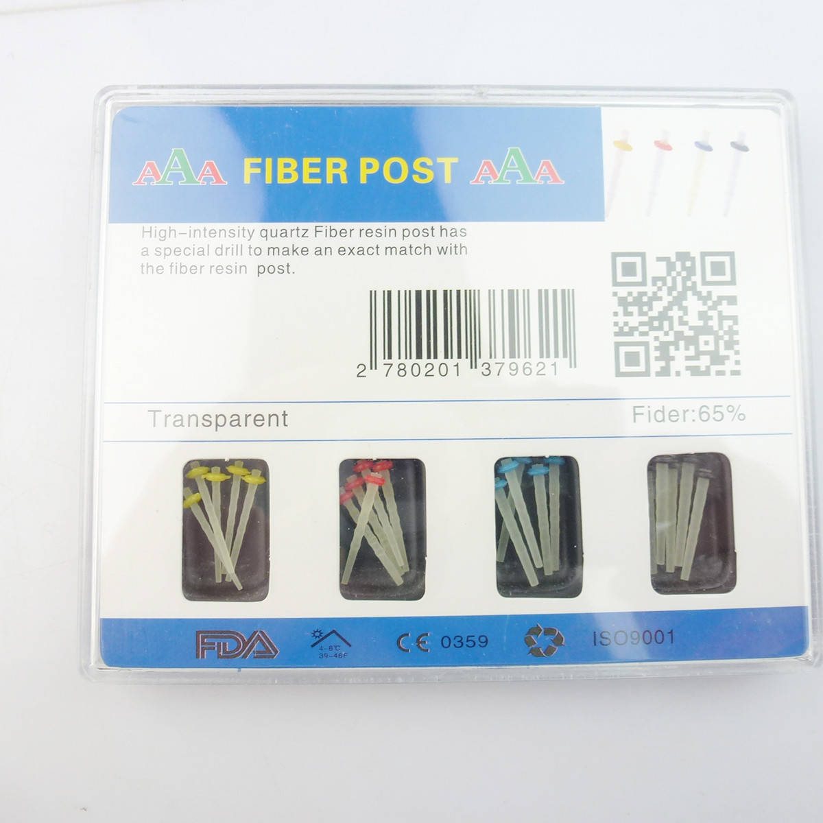 20Pc Dental Endo Fiber Posts Quartz root canal pins Resin Glass Screw Pile Posts