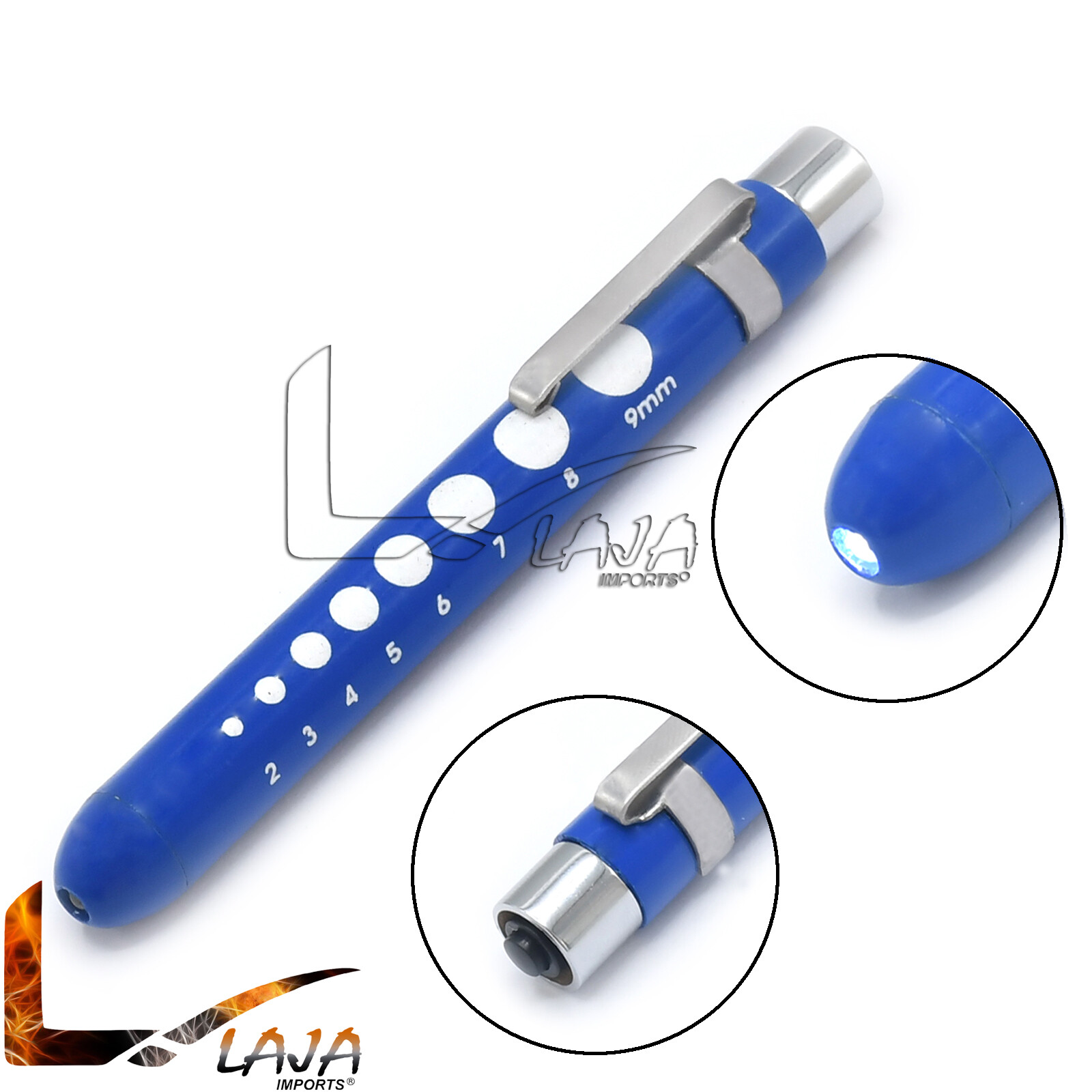 Royal Blue Medical Penlight Pupil Gauge Pocket Inspection Torch With Clip PL-015
