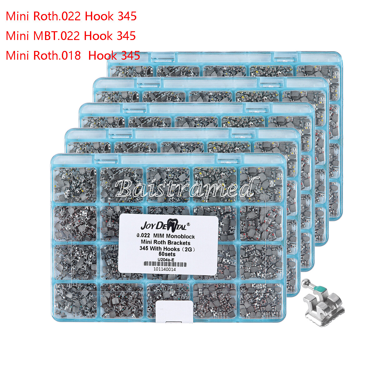 AZDENT Dental Ortho MIM Monoblock Brackets Braces Mini Roth MBT 018 022 Hook 345
