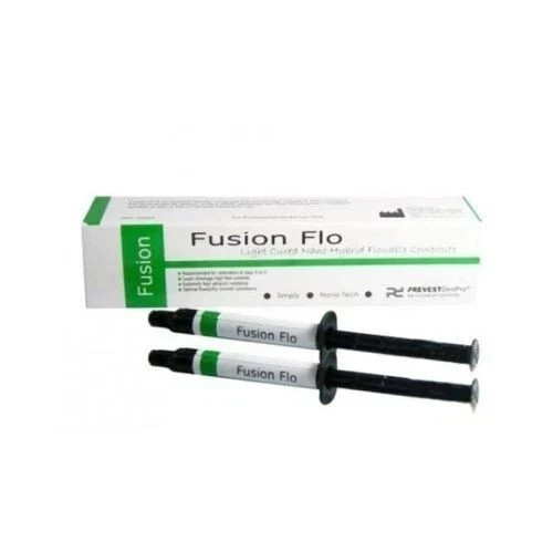 Dental FUSION FLO Light Cured Nano Hybrid Flowable Composite 2 x 2gm Pack