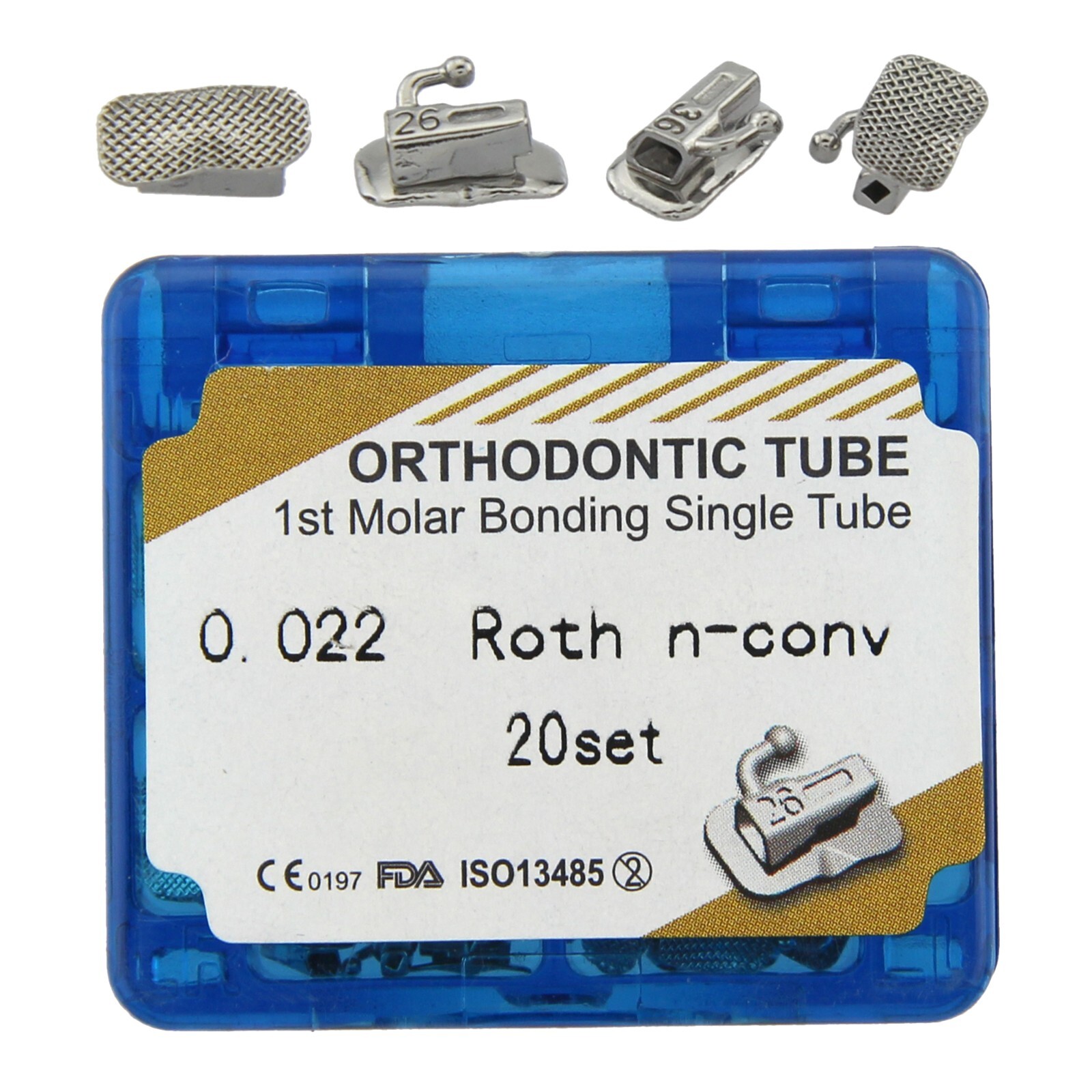 80Pcs 200Pcs Dental Orthodontic Buccal Tube Roth MBT 022 1st 2nd Molar Tube Sigl