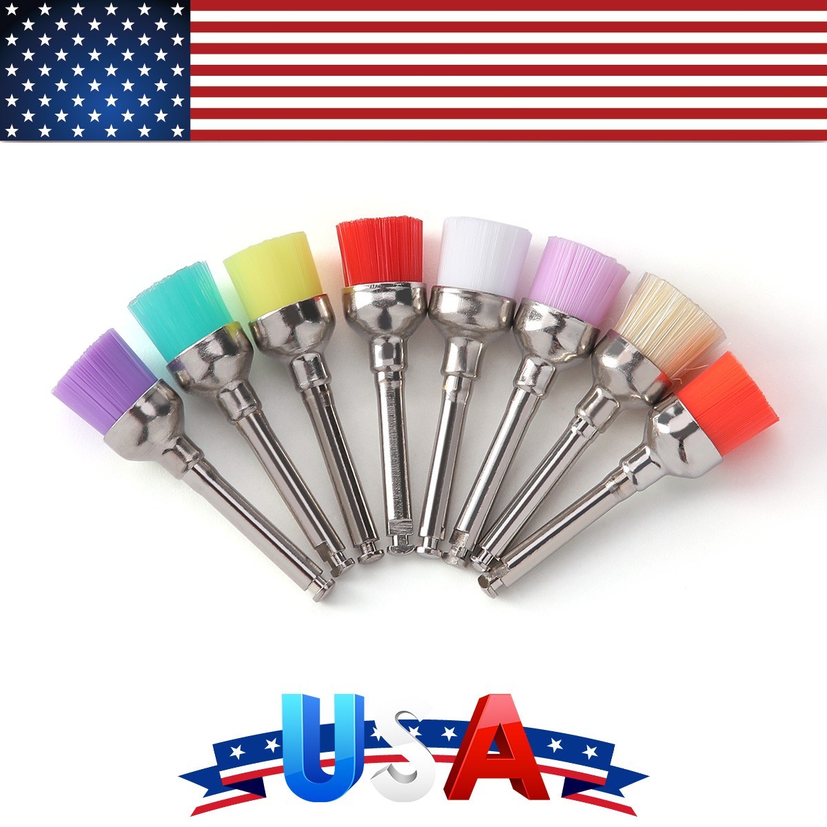 100pcs Dental Lab Nylon Latch Small Flat Polishing Polisher Prophylaxis Colorful