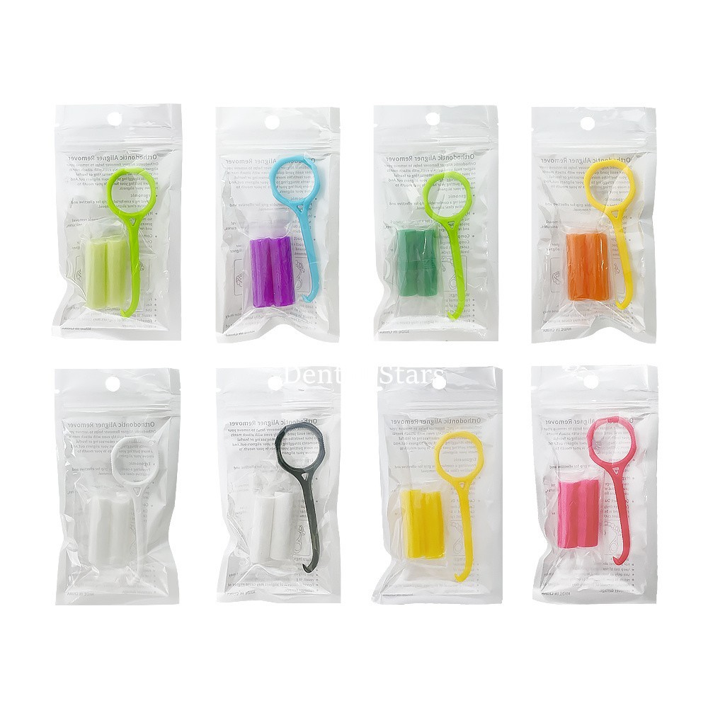 100 Packs Dental Aligner Chewies Clear Tray Retainer Seater Retriever Take Off
