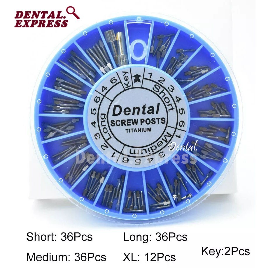 120pcs Dental Screw Post Titanium Kit Silver Gold Plated Conical Root Canal Pins