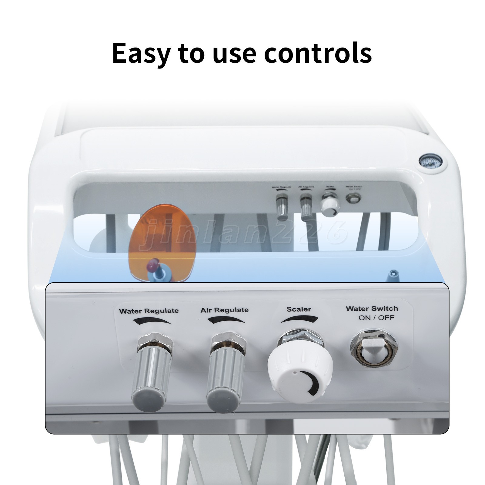 Portable Dental Unit with Air Compressor with LED Curing Light Scaler 4 Hole