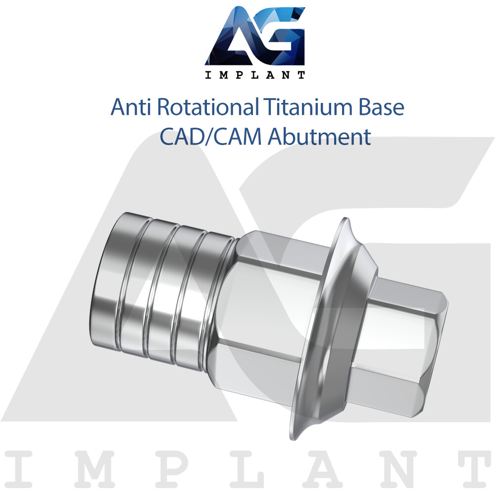 5 Anti Rotational Titanium Base CAD/CAM Prosthetic Dental Lab Int Hexagon