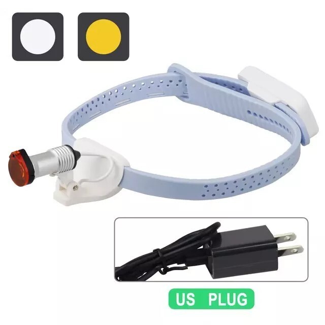 Dental Cordless 5W LED Lightweight Silicone Headlamp Wireless Light Filter Blue