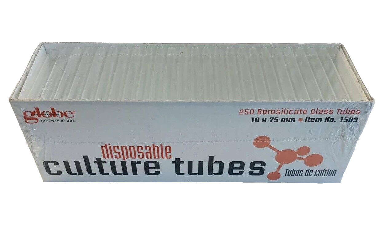 Disposable Culture Tubes 250 Borosilicate Glass 10x73mm Globe Scientific