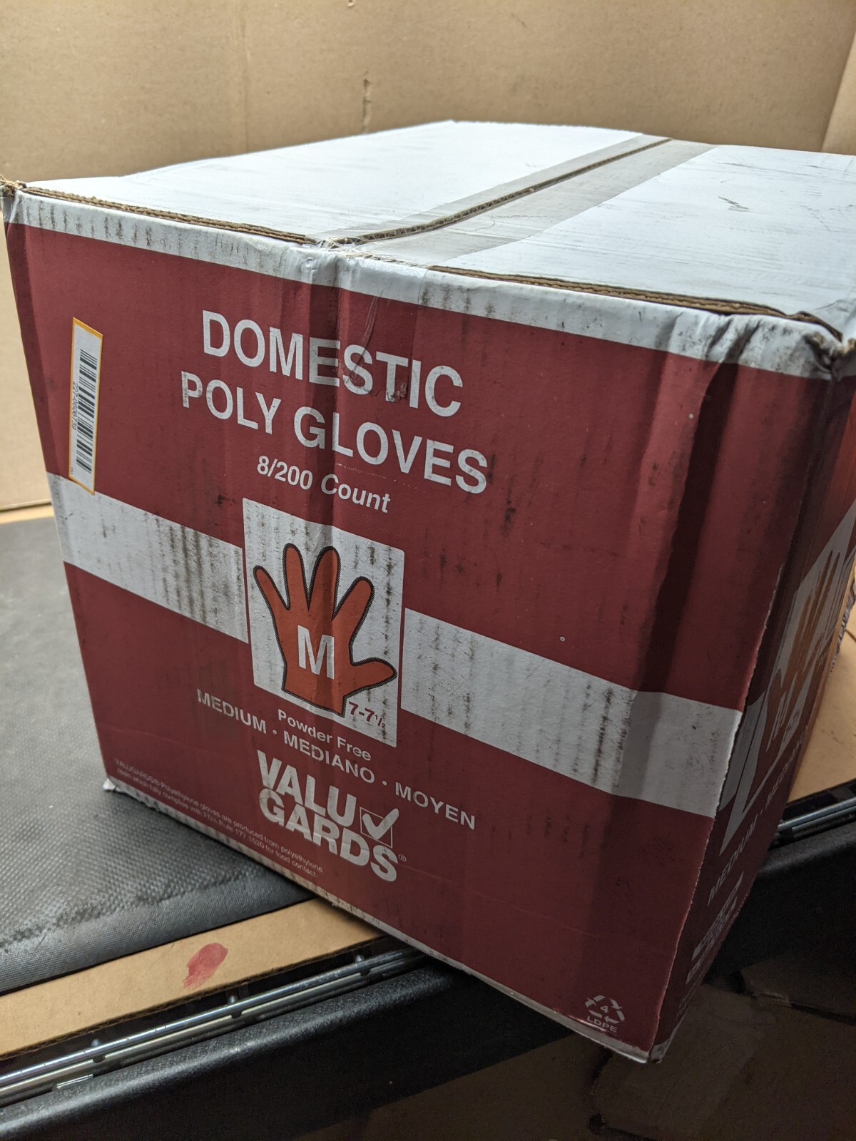 200/8CT PE ValuGards Disposable Poly Gloves Powder Free Medium Food Service