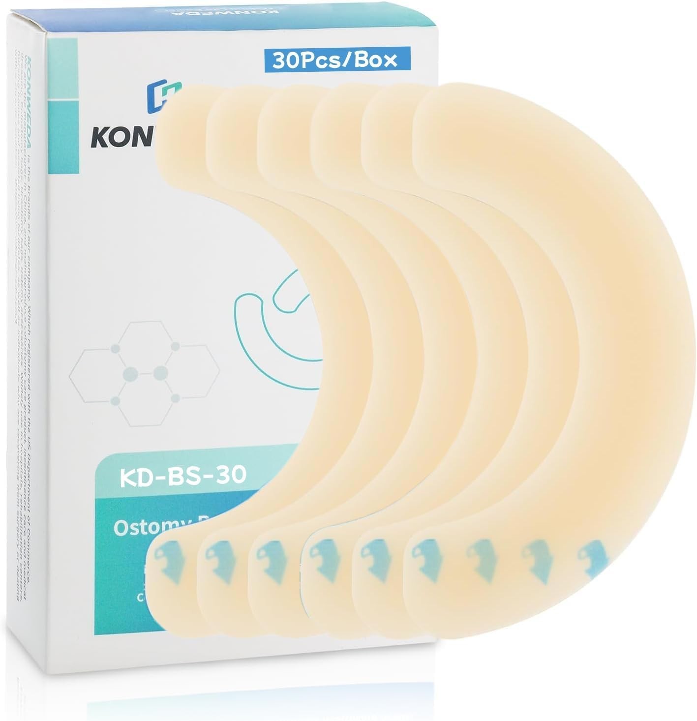 30 Pcs Ostomy Barrier Strips | Elastic Tape Strips,30pcs/Box