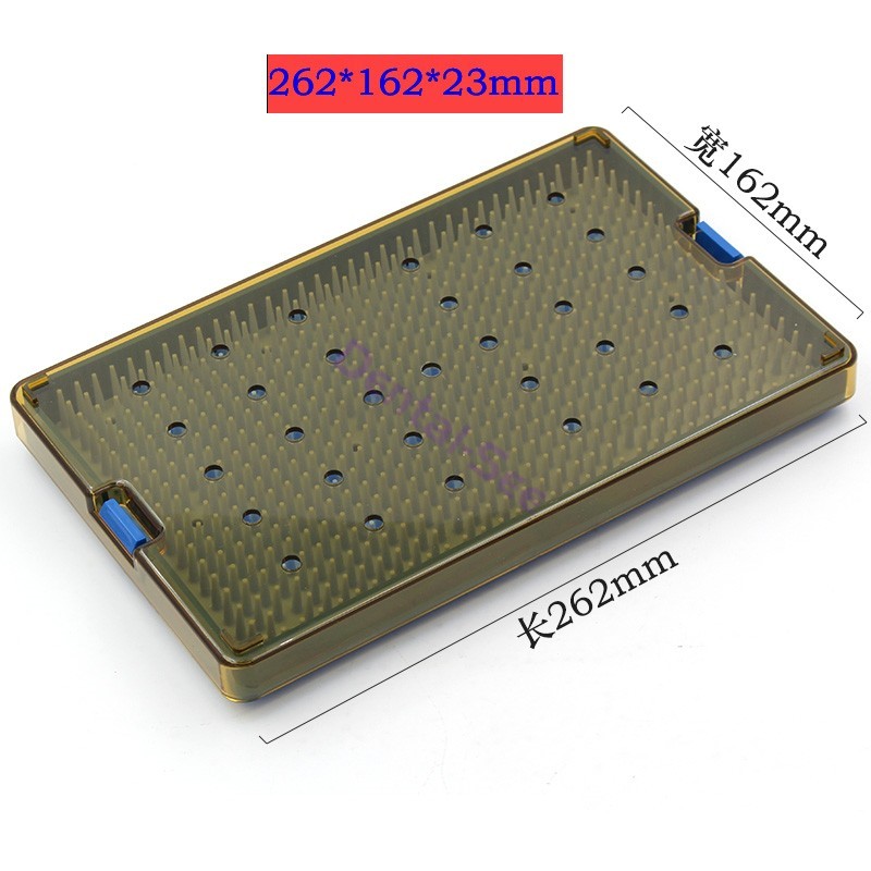 Sterilization Tray Case Box Autoclave with Silicone Pad for Surgical Instruments