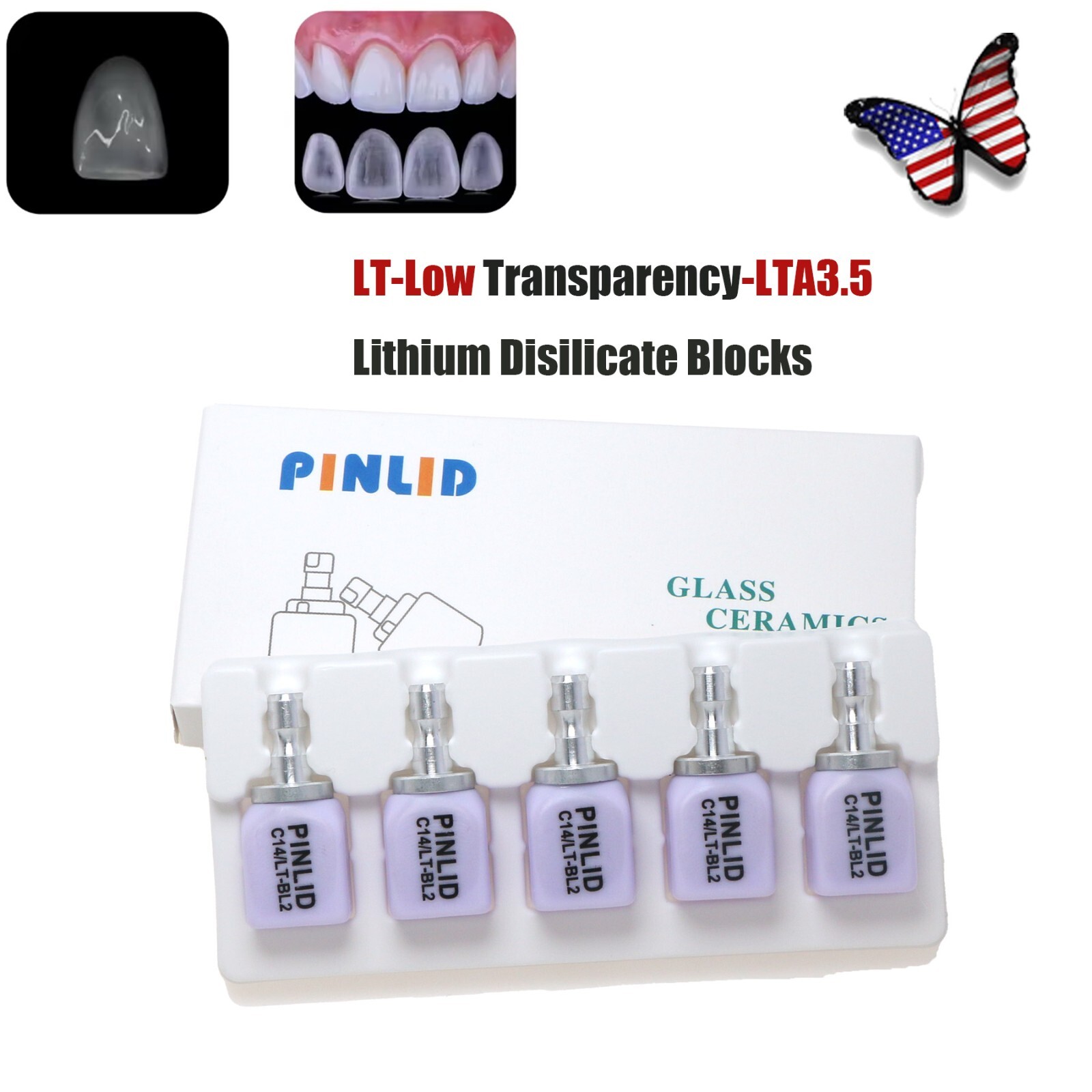 C14 Emax Glass Ceramic Lithium HT/LT Transparency Cerec blocks Dislicate CAD/CAM