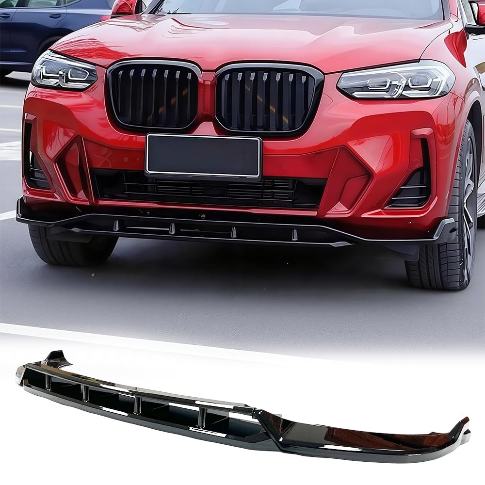Front Lip Spoiler Air Dam for X3 G01 X4 G02 2022-2024 Glossy Black ABS 4PCS