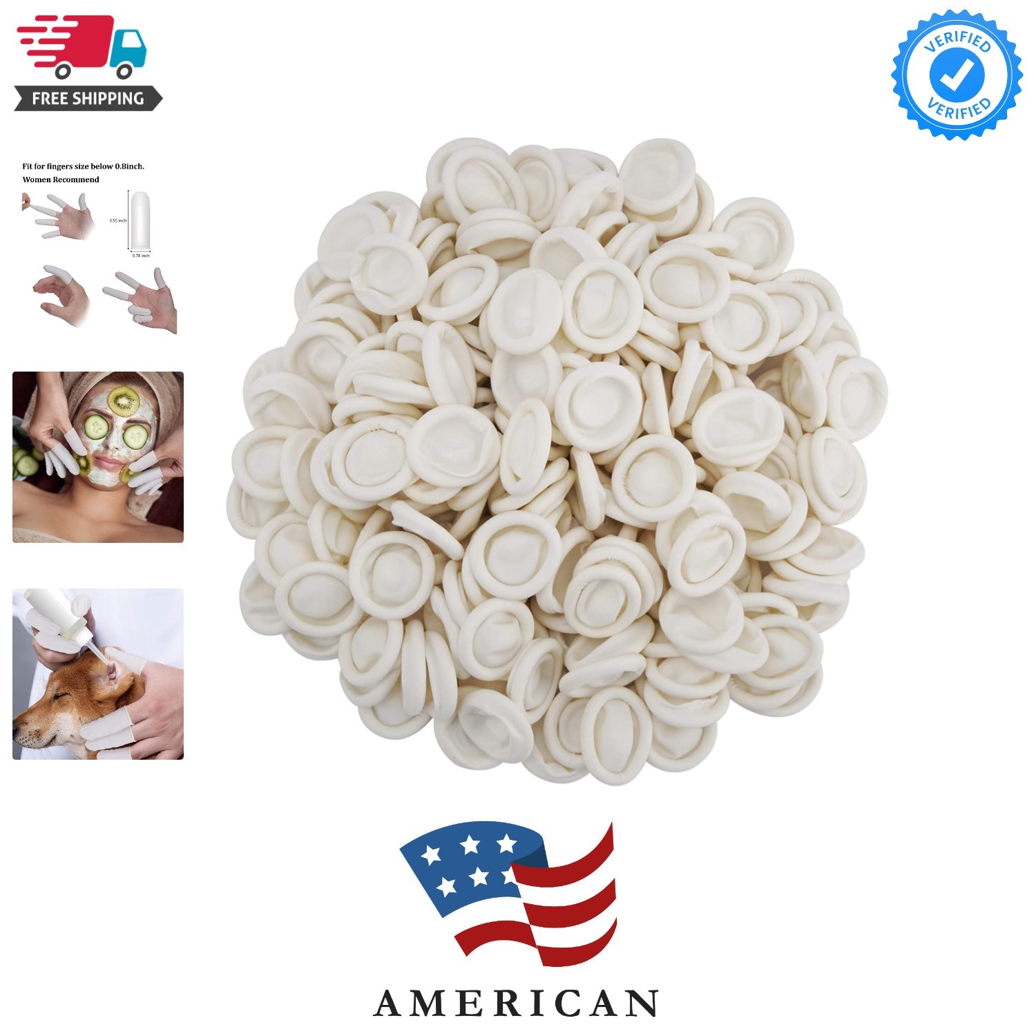 Approx. 330 PCS Latex Finger Cots, Medium Finger Gloves Protectors Disposable…