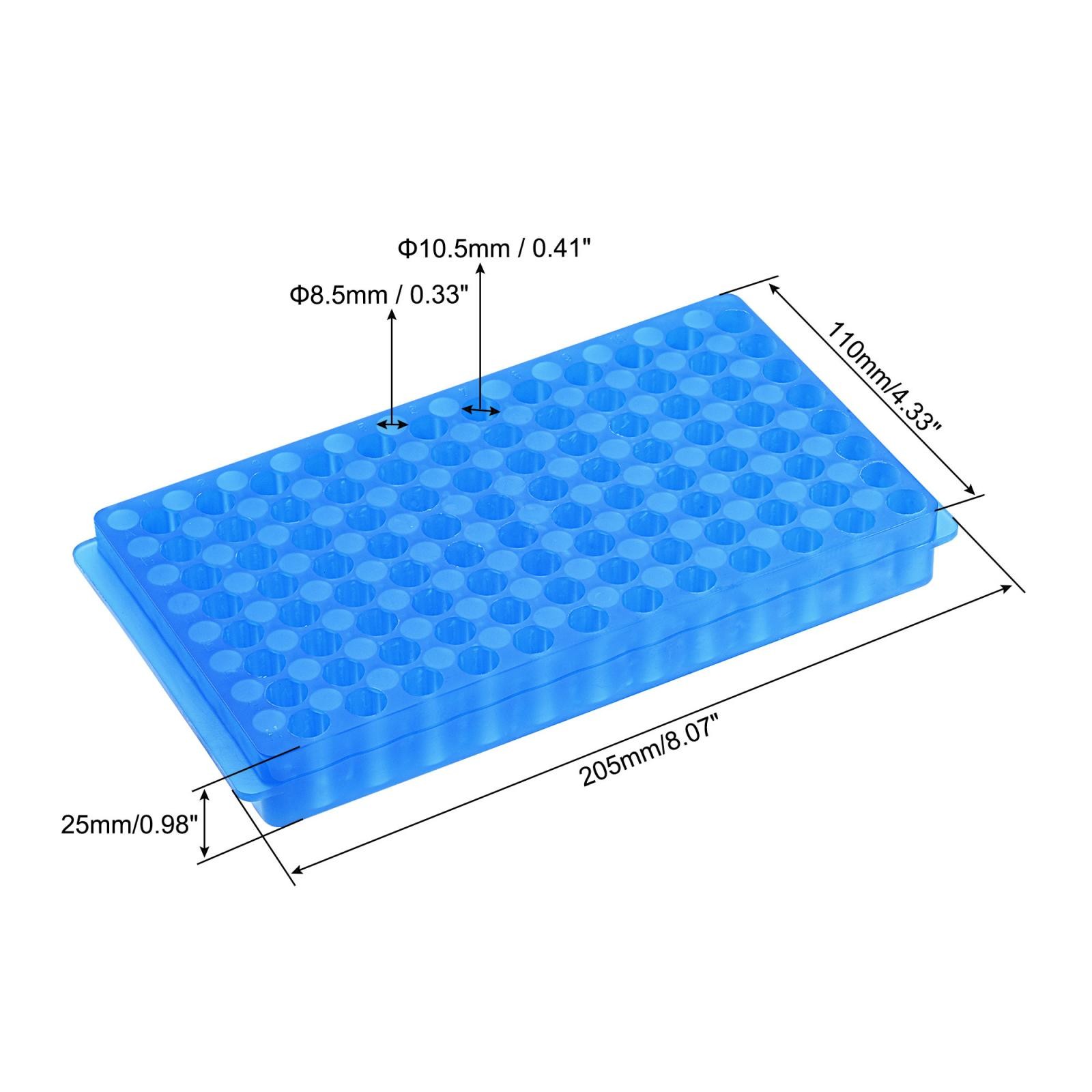 96-Well Double Panel Plastic Centrifuge Tube Rack 10.5mm/8.5mm Hole Dia with Lid
