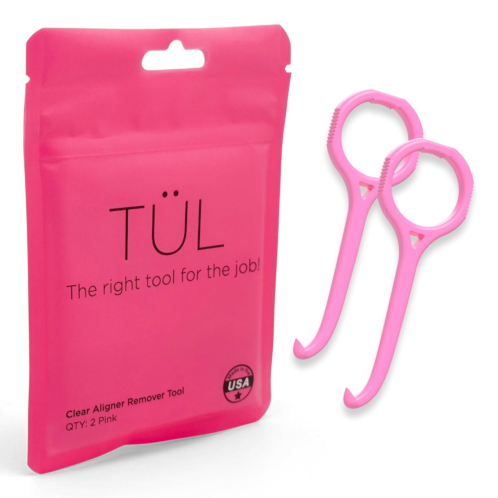 TÜL | Only Invisalign Remover Tool Made in the USA | Lifetime Pink 2 Pack