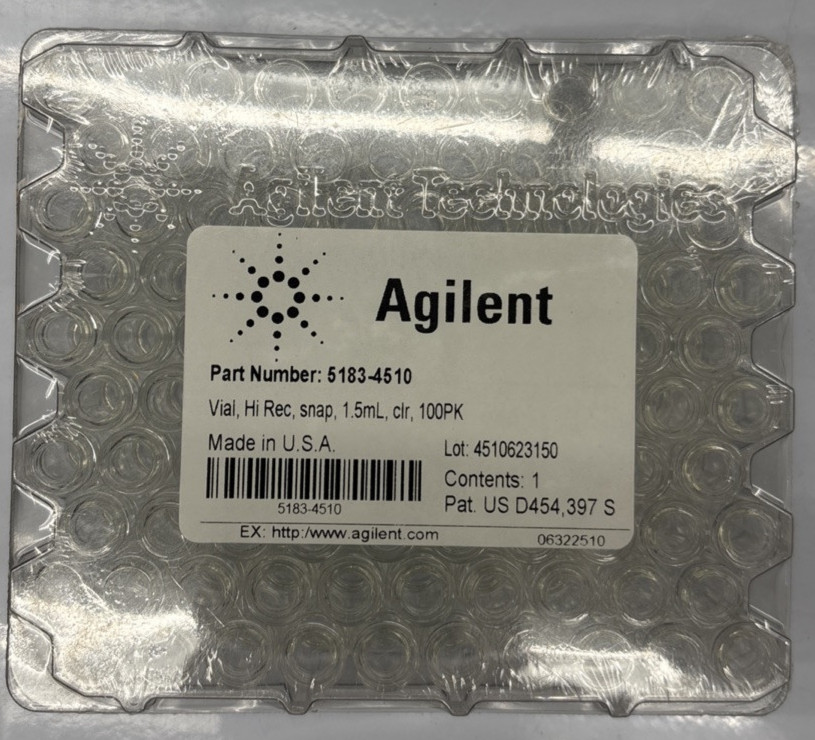 AGILENT Technologies 1.5mL Clear High Recovery Snap Top Vial (100/Pack)