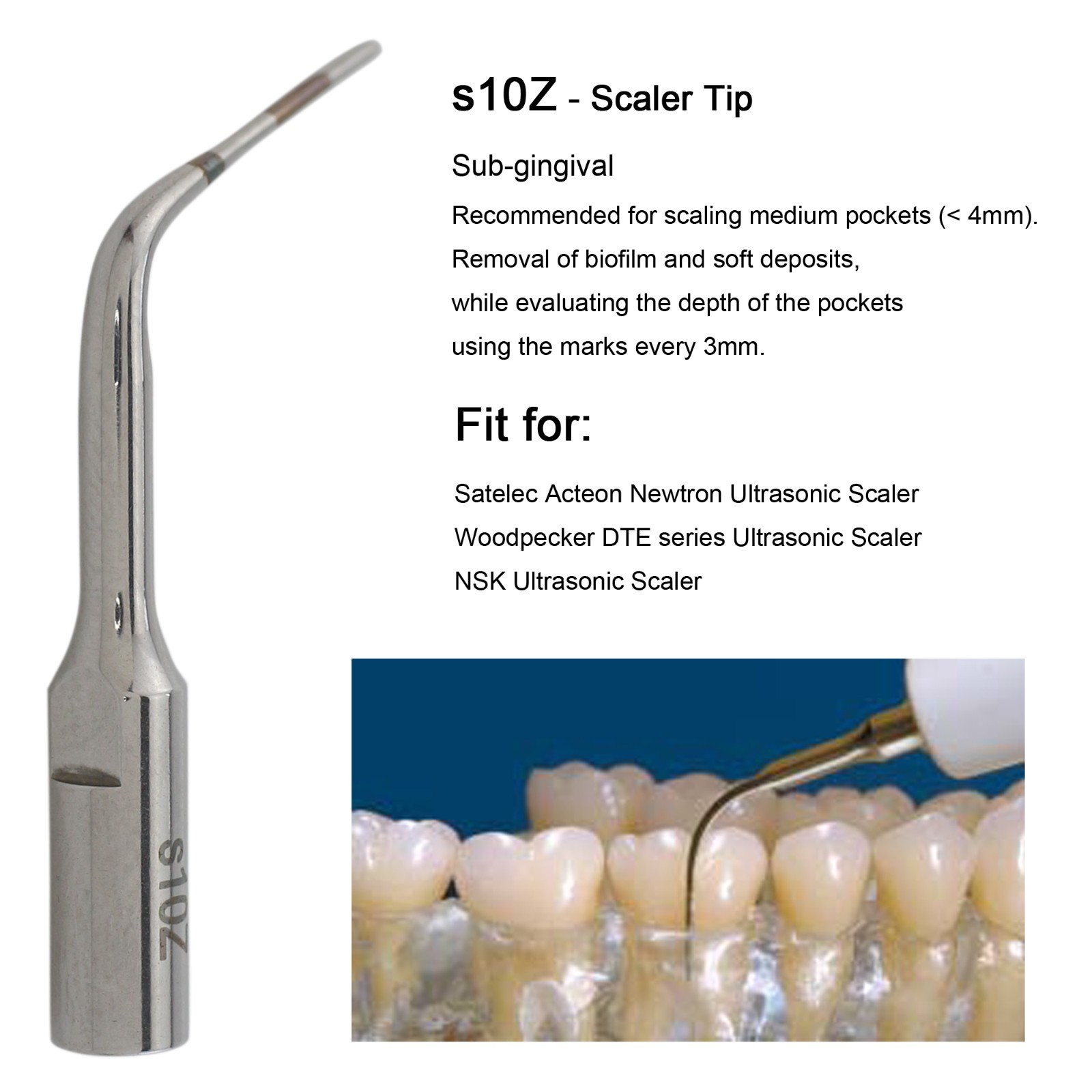 Woodpecker DTE Dental Ultrasonic Scaler LED HD-7L Handpiece ACTEON Piezo Tips H3