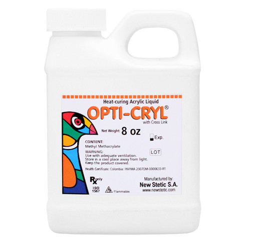 OPTI-CRYL HEAT CURING ACRYLIC 8oz LIQUID MONOMER
