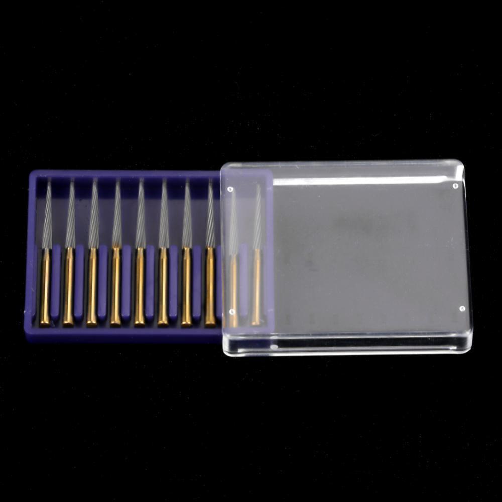 10Pcs/Box Dental Orthodontic Carbide Burs Debonding Finishing Tapper FG 8104