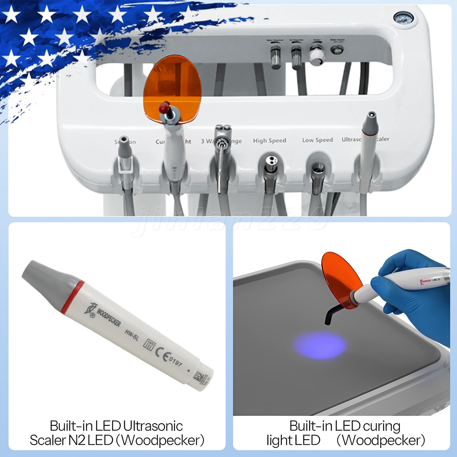 Portable Mobile Dental Delivery Unit System Air Compressor Strong suction FDA&CE