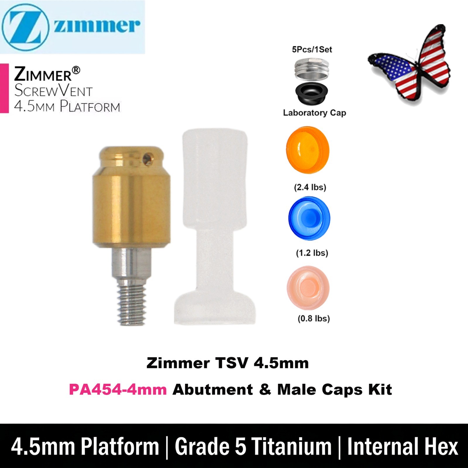 US LOCATOR Abutment Compatible with the ZimVie /Zimmer Biomet Tapered Screw Vent