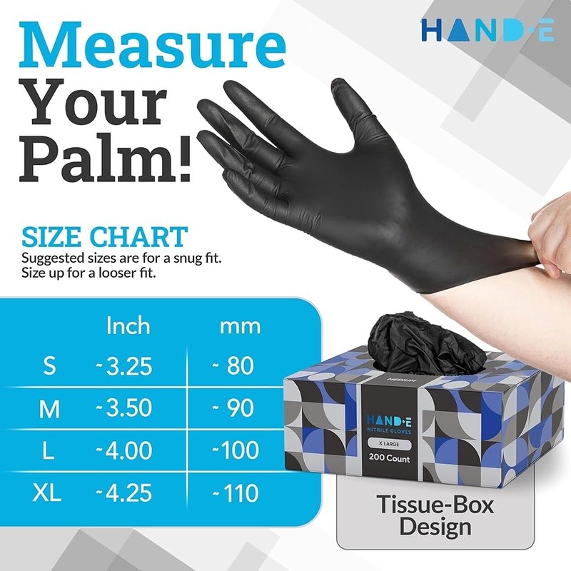 Durable Nitrile Gloves Disposable Textured Grip Non-Latex Powder Free Cleaning