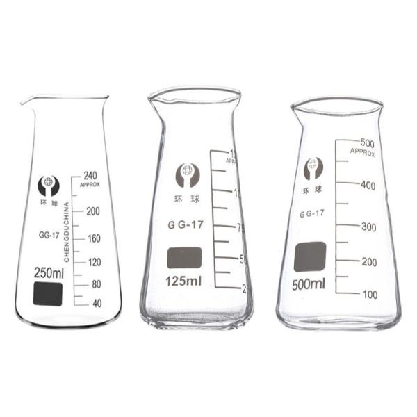 125ml-500ml Borosilicate Glass Triangle Beaker Conical Beakers Lab Supply CA