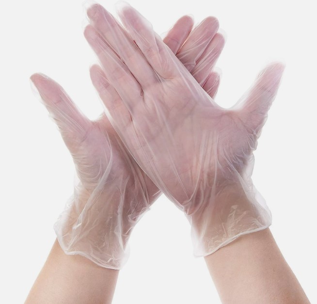 SureCare® LARGE Powder Free Vinyl Clear Examination 4 MIL 10/100 case