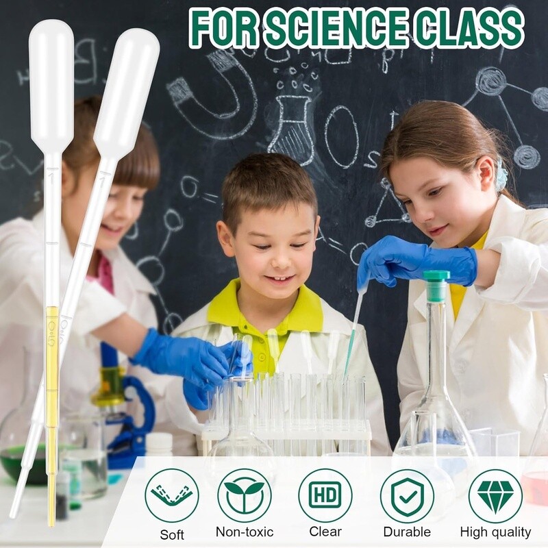 25 Pcs 1ML Disposable Pipettes Strong Suction Lab Essential Oils Medicine New