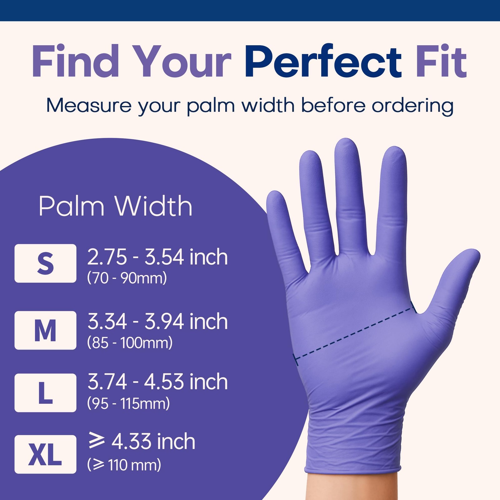 Supmedic Nitrile Exam Gloves, 3.5 Mil Medium, Medium (Blue Violet)