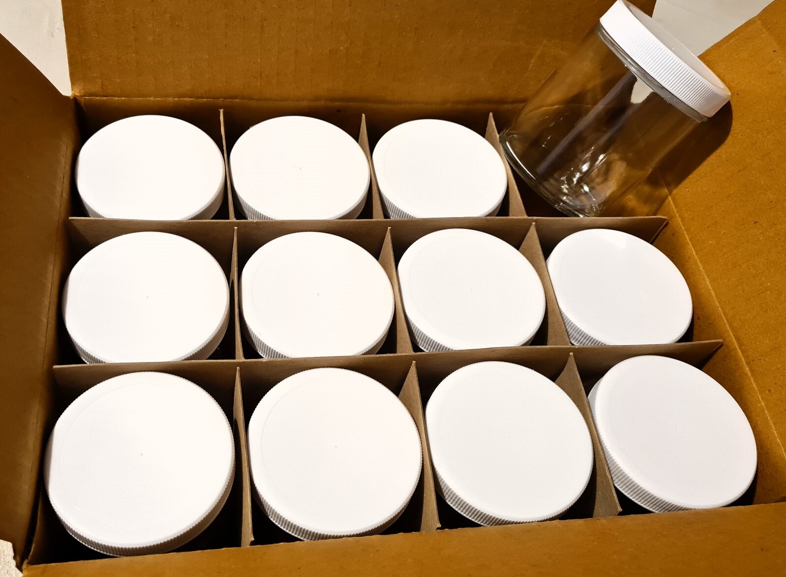 6oz Clear Glass Jar with Lid, Round Laboratory or Craft Use 2.6×3.13″