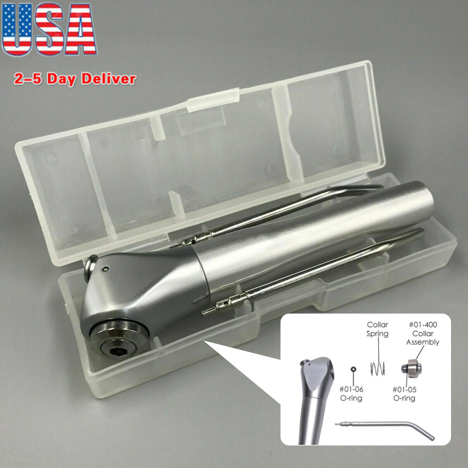 Dental Air Water Syringe Triple 3-Way Spray 2 Nozzle Tips Handpiece Autoclavable