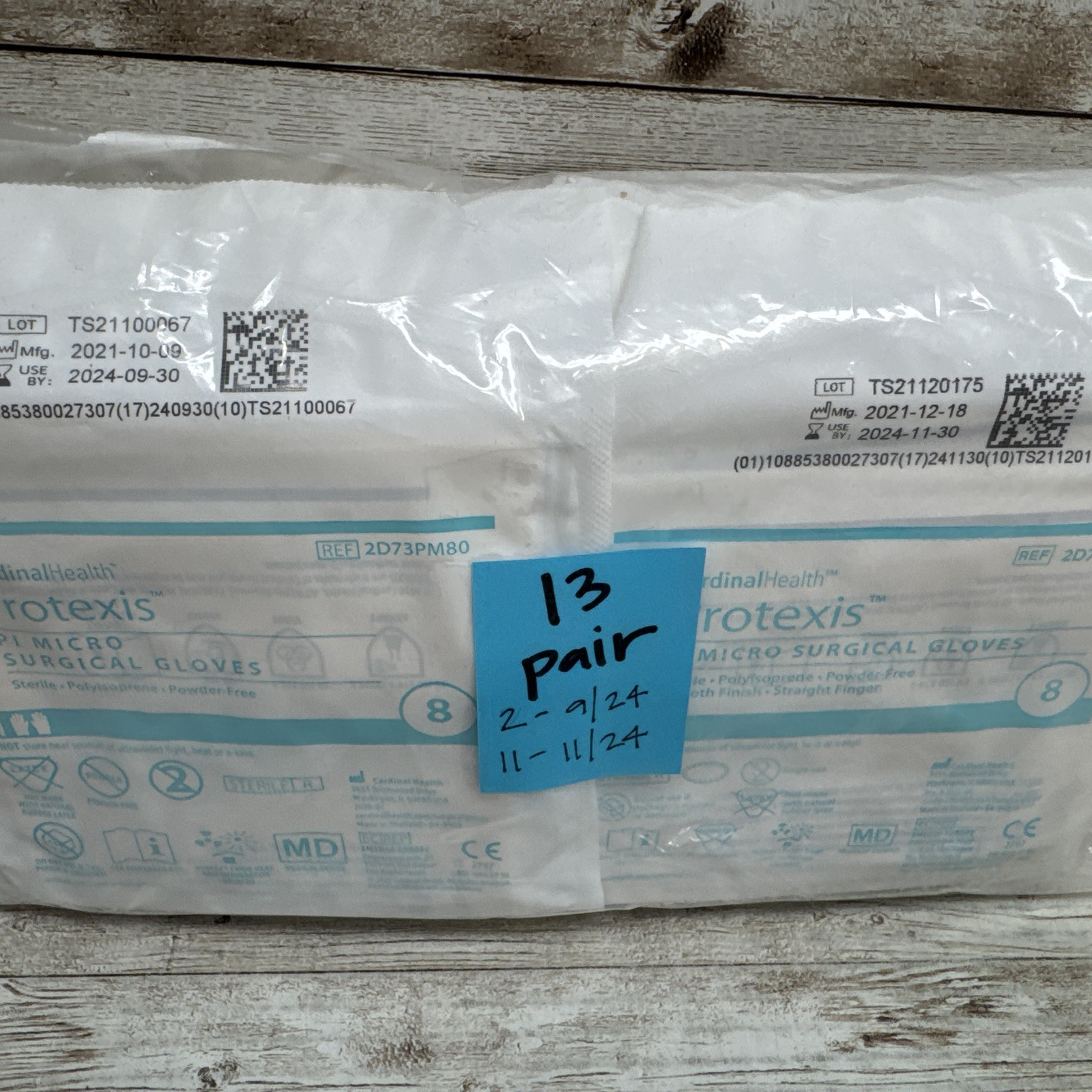 Protexis PI Micro Surgical Gloves Sterile Cardinal *13 PAIR* Size: 8 *See Date*